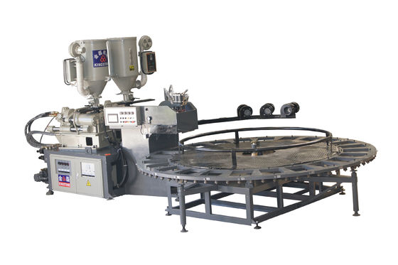 2つの密度のプラスチック靴底のための回転式二重色の靴の唯一の作成機械